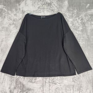 Bloomchic‎ Top Womens 2X Black Boat Neck Long Dolman Sleeve Pullover Goth NEW